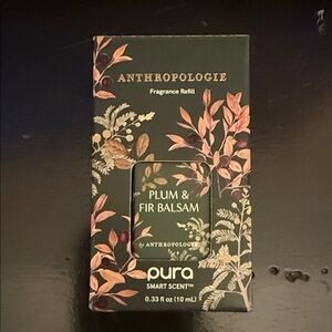Anthropologie Plum & Fir Balsam Fragrance Refill with Floral Design